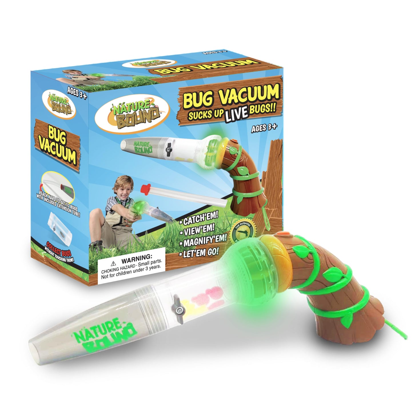 Nature Bound Bug Catcher Toy, Eco-Friendly Bug Vacuum, Catch and Release Indoor/Outdoor Play, Ages 3 to 12, Complete Kit for Kids (Upgraded Style)