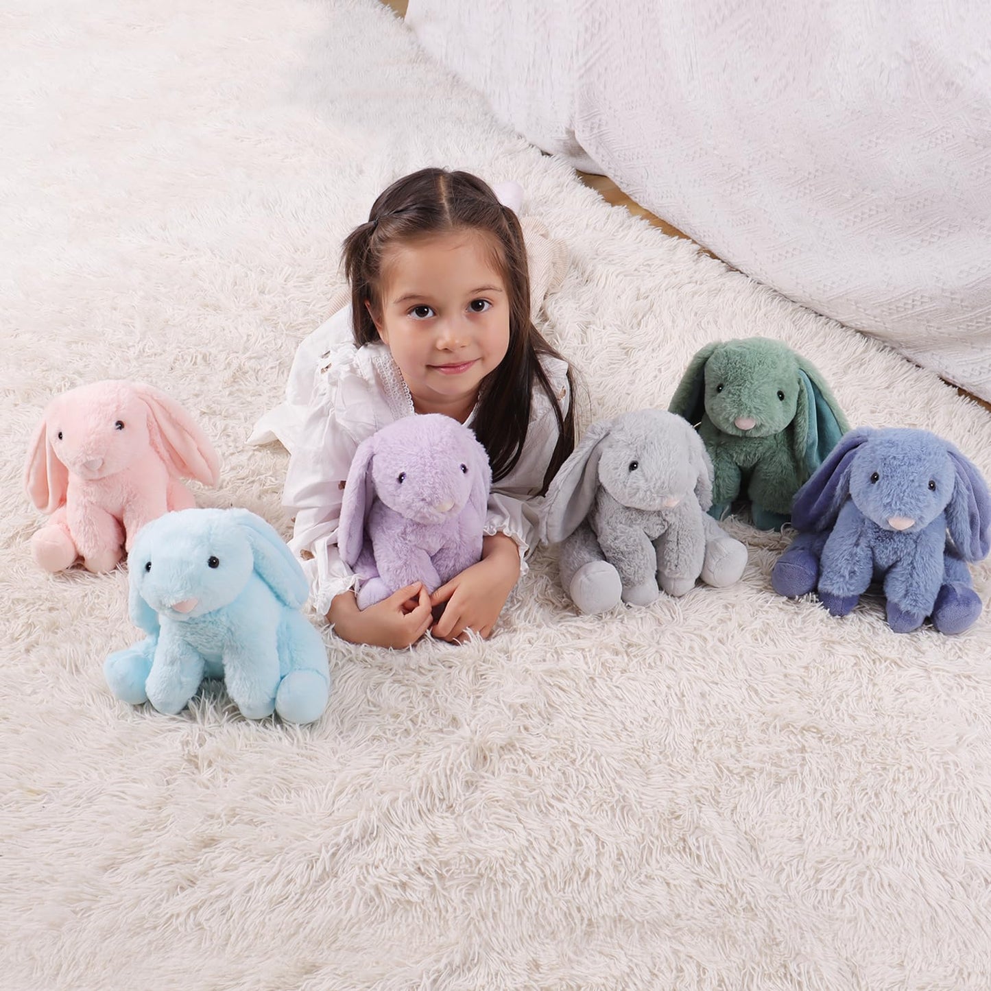 Apricot Lamb Toys Plush Purple Bunny Rabbit Soft Stuffed Animal 8''