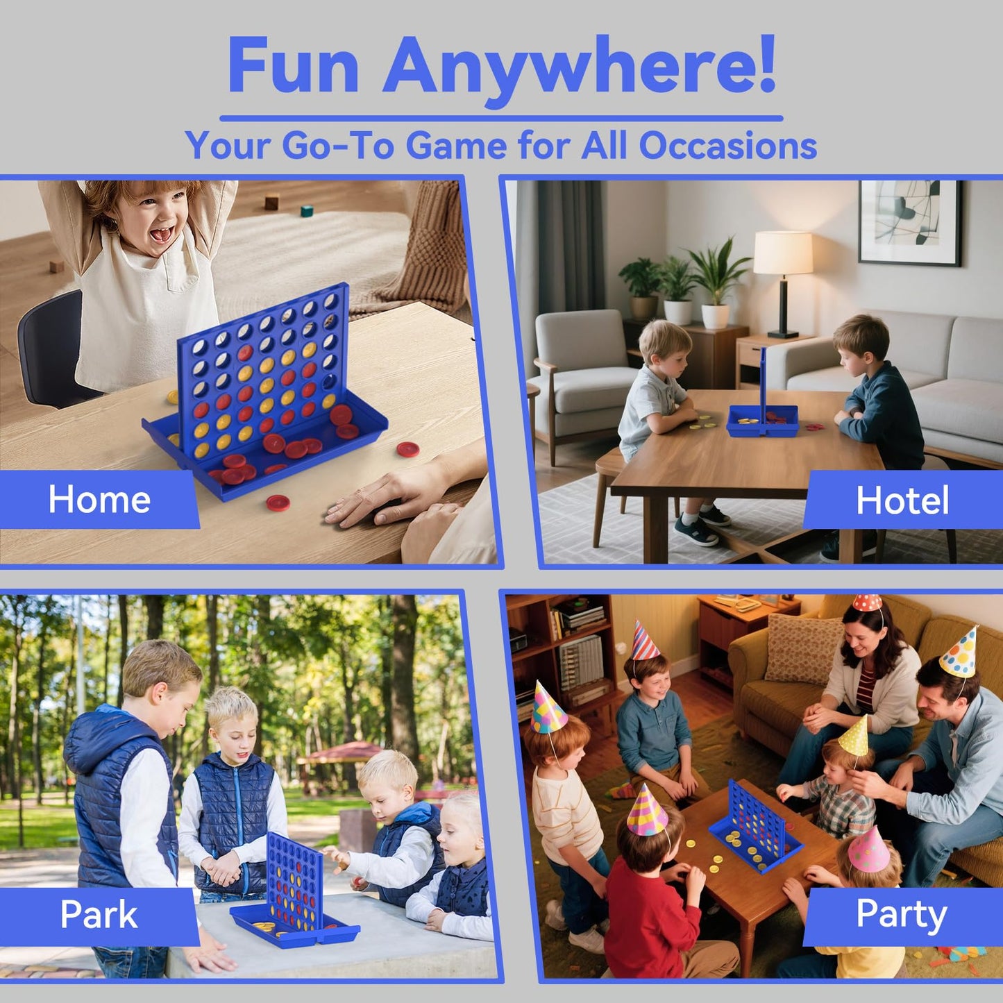 Pup Go 4 in a Row Connect Board Games for Kids 3-12, Family Games, Outdoor Games for Adults and Familty, 2 Players Travel Game, Party Game, All-in-1