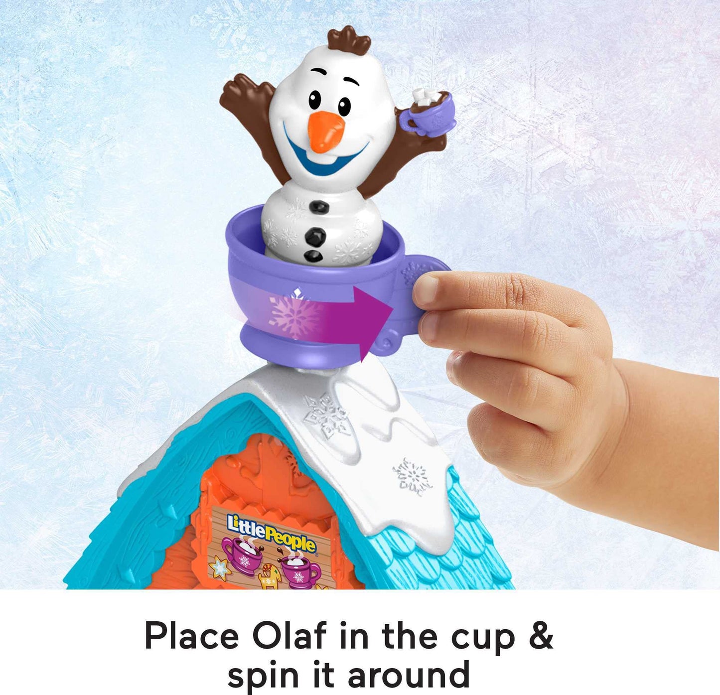 Fisher-Price Little People Toddler Toy Disney Frozen Olaf’s Cocoa Café Playset with Figure for Preschool Pretend Play Kids Ages 18+ Months