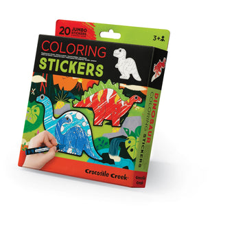 Crocodile Creek Coloring Stickers Set for Kids Ages 3 and Up - Travel Coloring Activity for Girls and Boys - Includes 20 Jumbo Stickers, Crayons,