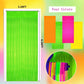 Neon Streamers Backdrop Party Supplies, Glow in Curtains Party Decorations