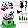 2026 New Golf Cake Decorations Pink Golf Cart Cake Toppers Heading