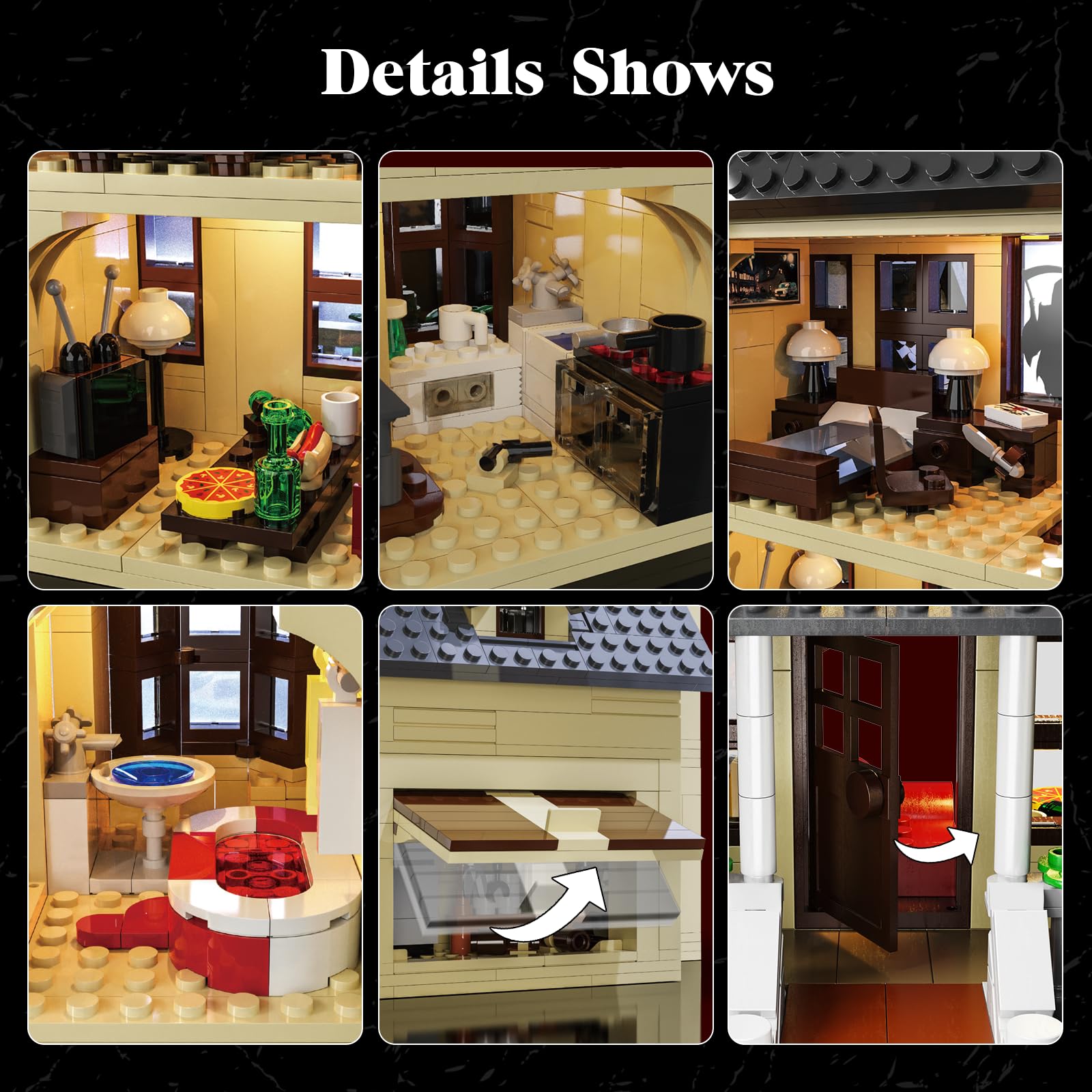 Horror House Building Block Set, Scary Movie Haunted House Model Compatible with Lego Horror House Building Toy, Halloween Decoration Gift for Man