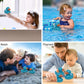 DolliBu Metallic Blue Duck Bath Buddy Squirter - Floating Blue Duck Rubber Bath Toy, Fun Water Squirting Bath Time Play for Toddlers, Animal Toy
