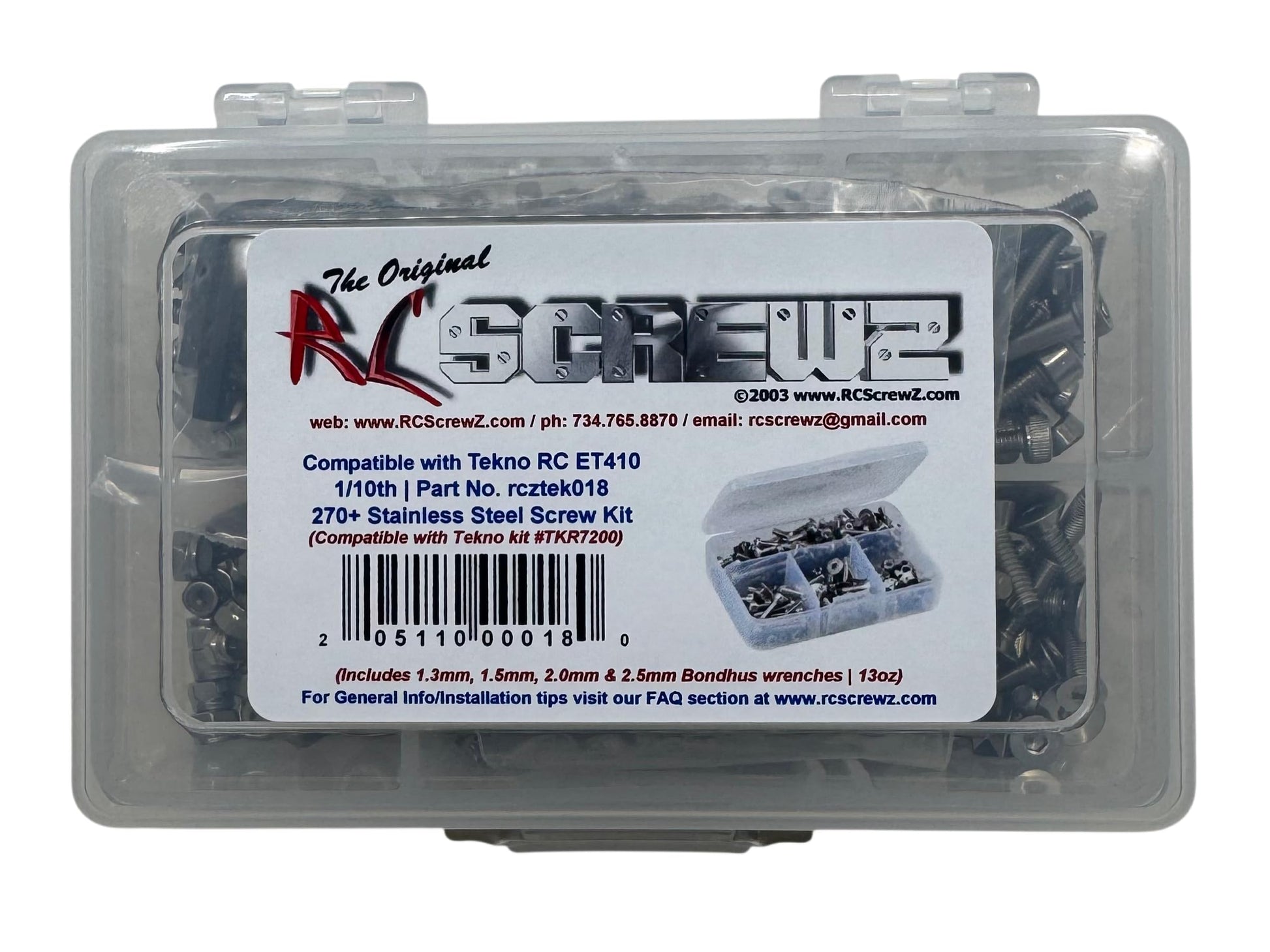 tek018 - Compatible with Tekno ET410 Truggy 1/10th Stainless Steel Screw Kit