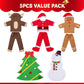JOYIN 5 Pcs Christmas Doll Costume Set, Xmas Doll Accessories Outfits, Design for Snowman, Gingerbread Man, Christmas Tree, Reindeer and Santa