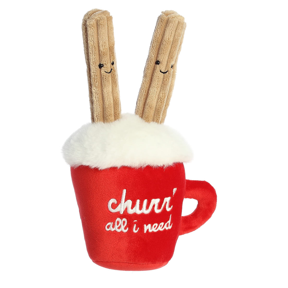 Aurora Witty JUST Sayin' Churr' All I Need Churros Stuffed Animal - Expressive Characters - Quirky Gift Ideas - Red 10 Inches