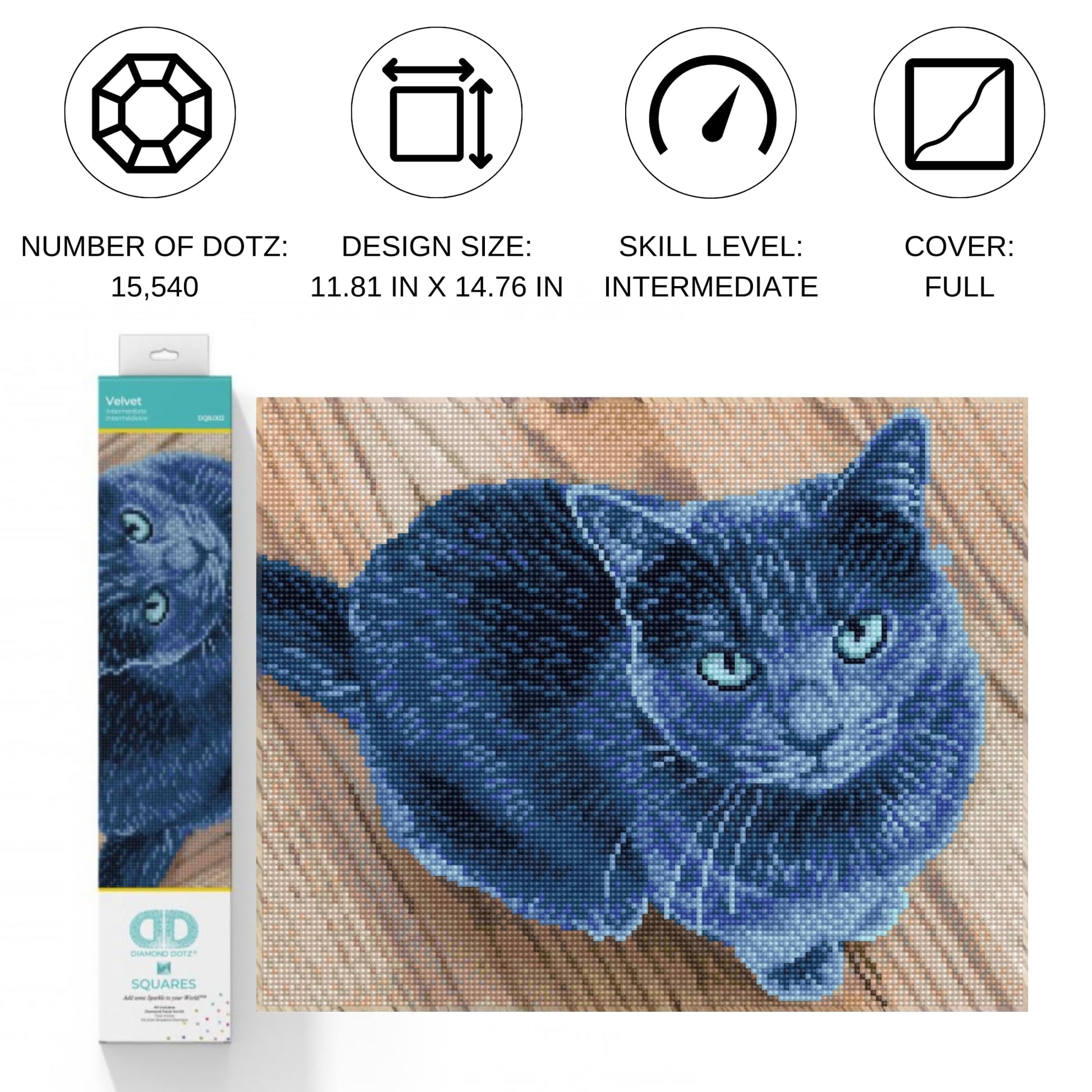 DIAMOND DOTZ Velvet Diamond Painting Kits for Adults - Diamond Art Kits a Relaxing Creative Craft Kit with Dotz Gems 11.7x14.8