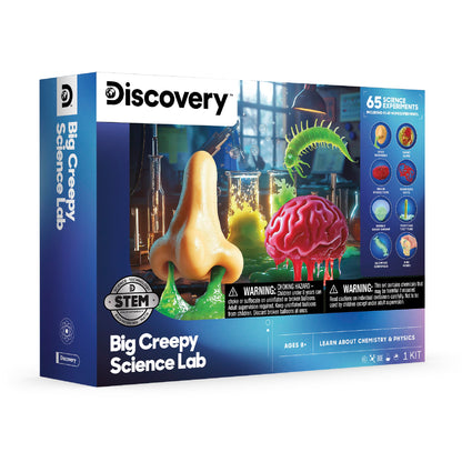 Discovery™ Big Creepy Science Lab - 65 Experiments STEM Kit for Kids| Slime, Reactions, Crystals & Gross Science| Educational Learning Project