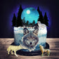 13 PCS Wolf Cake Topper Full Moon Cake Decor with Animal Figurine Wolf Themed Wedding Birthday Cake Decorations (Gray)