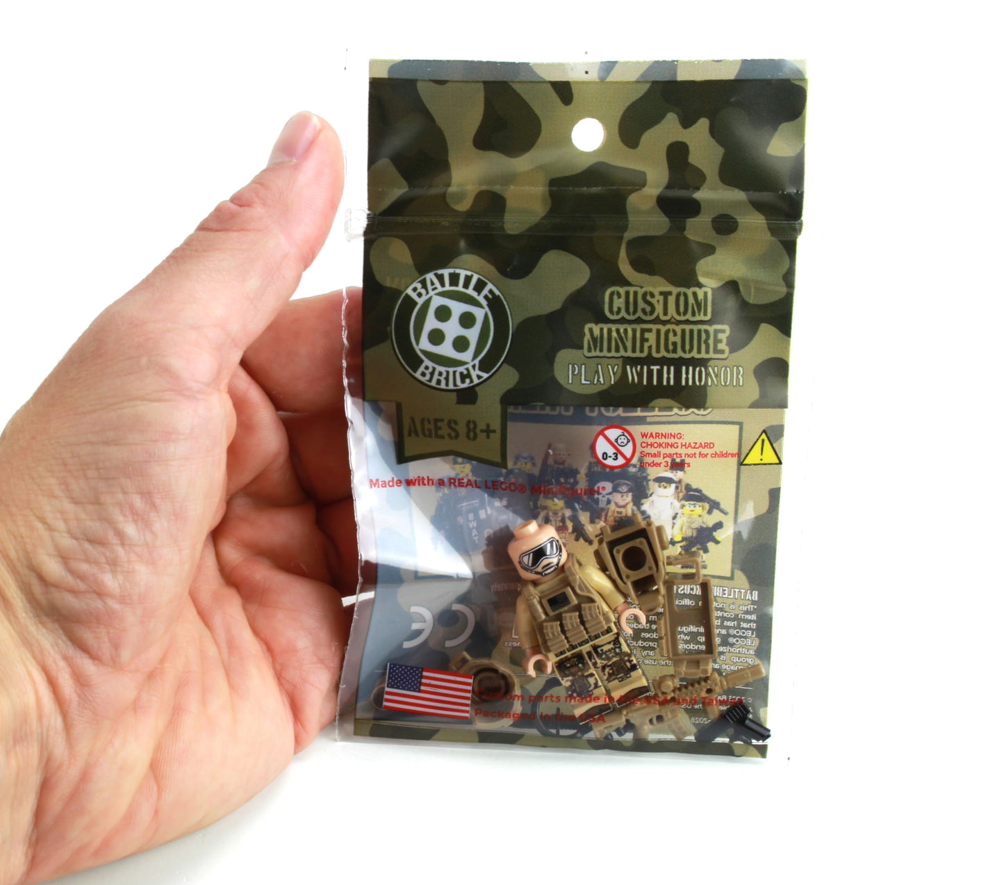 Battle Brick 1.6 Inches Tall Seal Team Six Commando Custom 1 Special Operations Collectible Minifigure in The USA | Genuine Military Minifig | Great