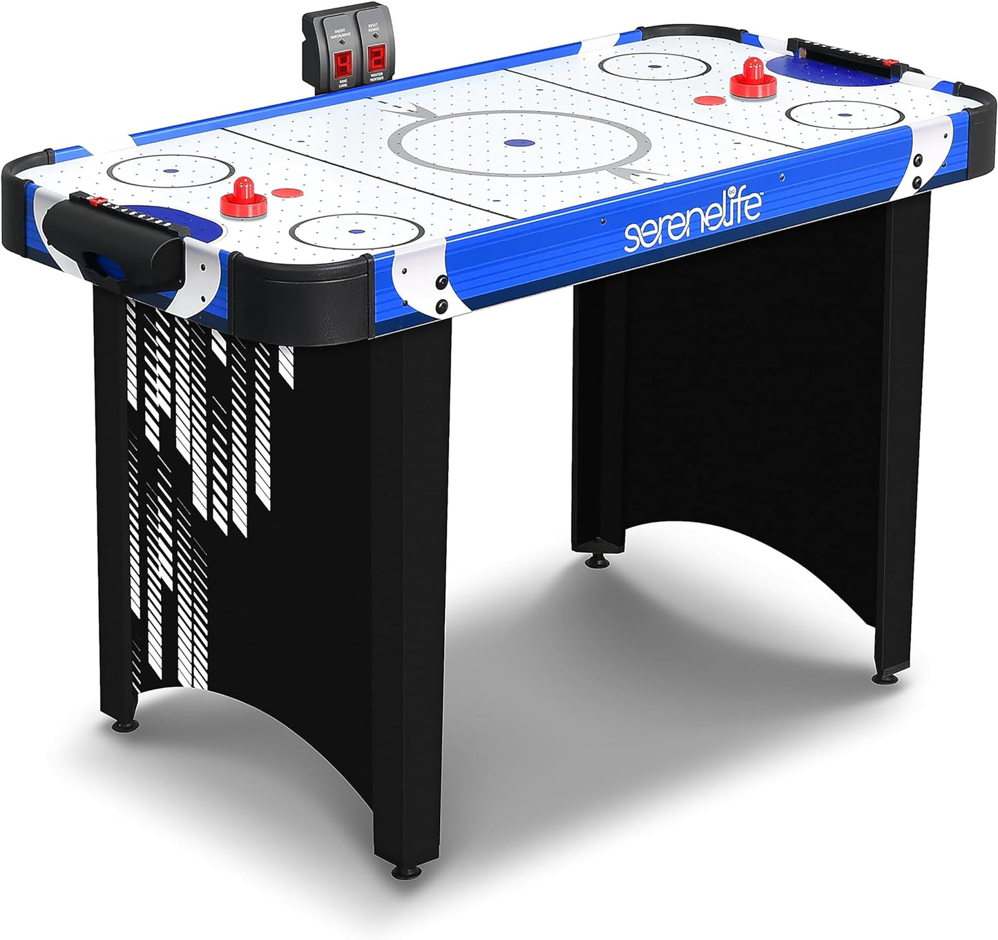 SereneLife 48" Air Hockey Game Table, w/Built-in Score Tracker & Puck Dispenser, Digital LED Scoreboard & Accessories