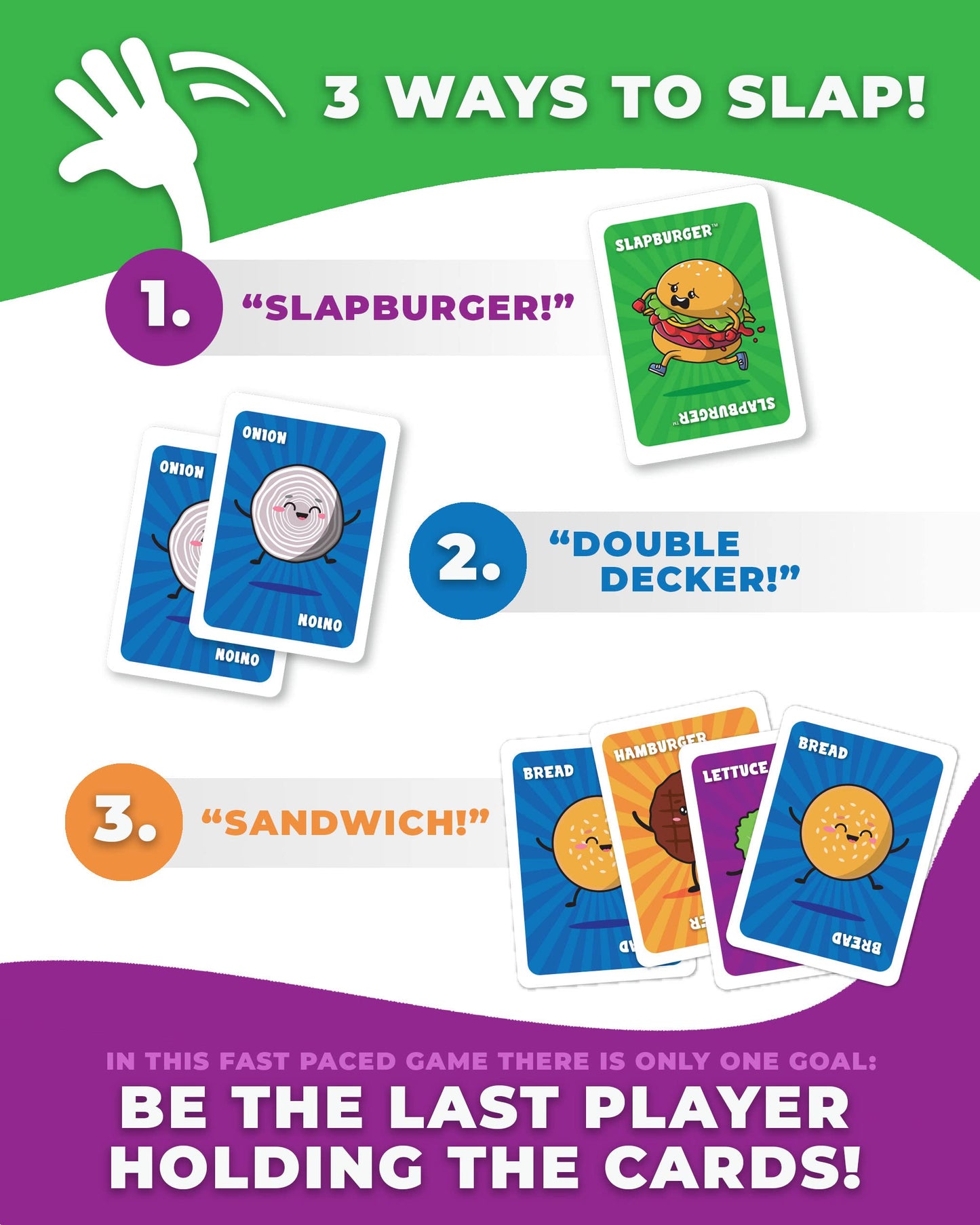 Slapburger Card Game - Fast-Paced Kids and Family Games for Ages 4 and Up - Fun Card Game for Birthdays, Classroom, Camping, Game Night & Friends