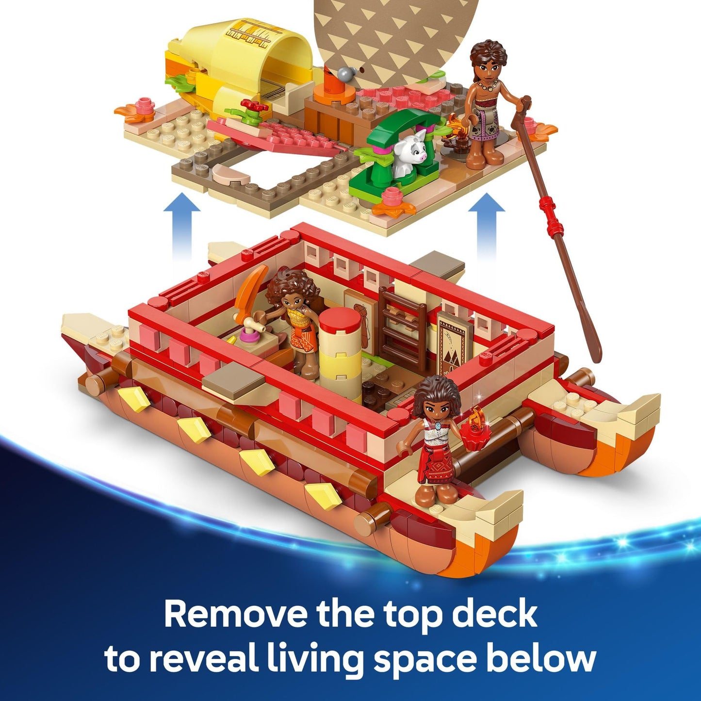 LEGO Disney Moana's Adventure Canoe Building Toy Set - Pretend Play Toy Boat for Kids, Girls & Boys, Ages 6+ - Disney Gift Idea for Fans of Moana