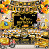 Construction Birthday Party Decorations Kit, Theme Style Party Supplies Include Birthday Banner, Backdrop, Tableware Set, Tablecloth, Hanging Swirls