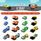 Popular Playthings Magnetic Vehicles for Toddlers 1-3, Mini Mix or Match Car Toys, Set of 7 Gift for Kids - Construction Trucks
