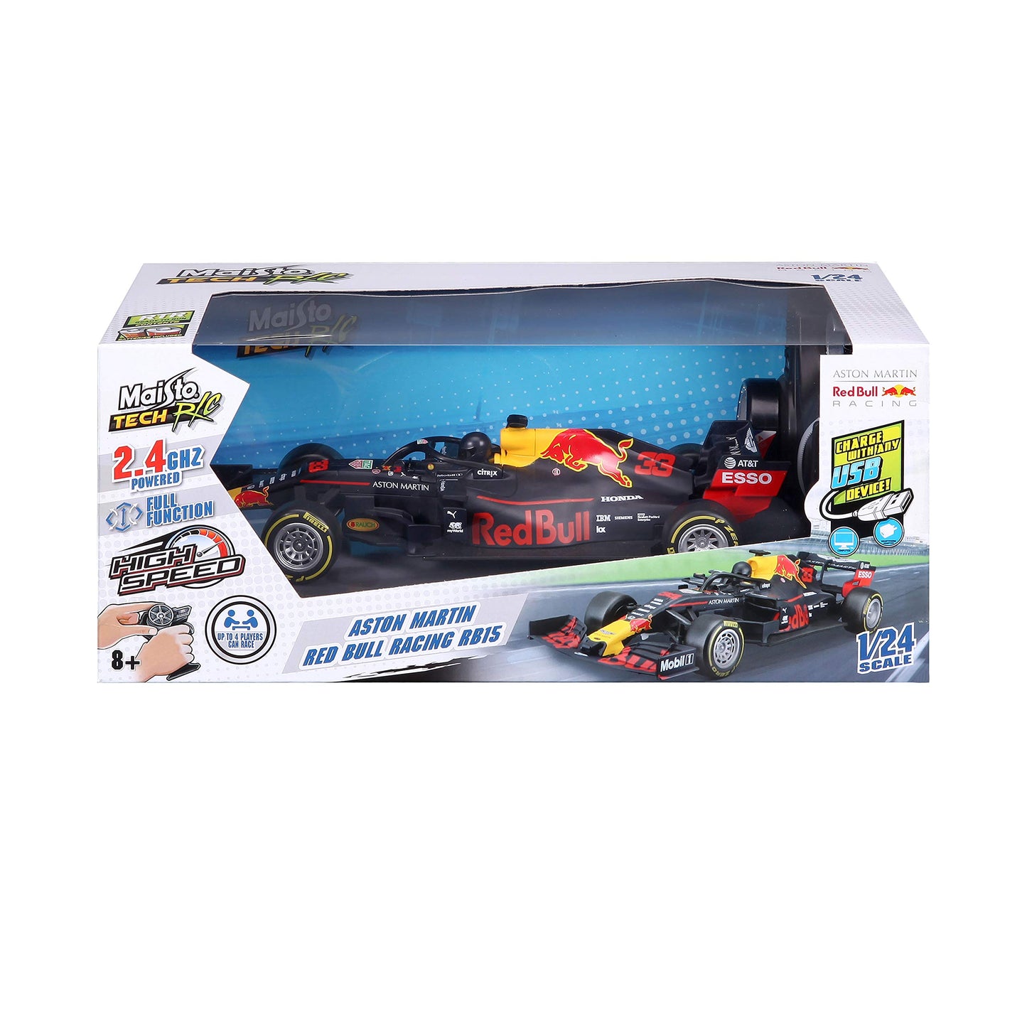 Maisto M82351 Aston Martin Max 1:24 Premium RC F1 2018 RED Bull RB15 Verstappen, Multicolor