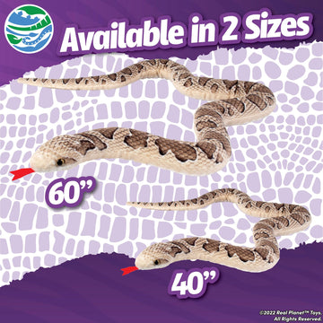 Real Planet 40" Curved Snake Stuffed Animal - Curved Snake Plush Animal for Kids Toy, Over 3 Feet Long Curved Snakes, Big Stuffed Giant Snake, (Brown
