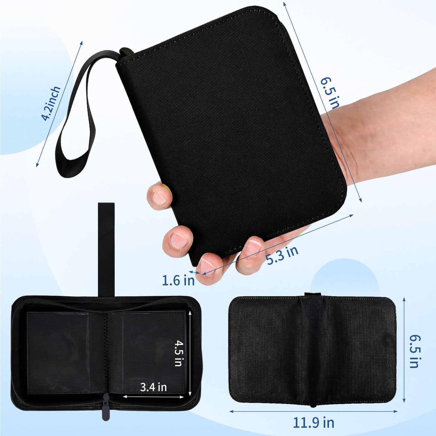 KMOPUYV 1 Pocket Toploader Binder 40 Pockets One Pocket Mini Trading Card Album,Diamond Leather Small Card Binder for 3x4 Rigid Top Loaders,Portable