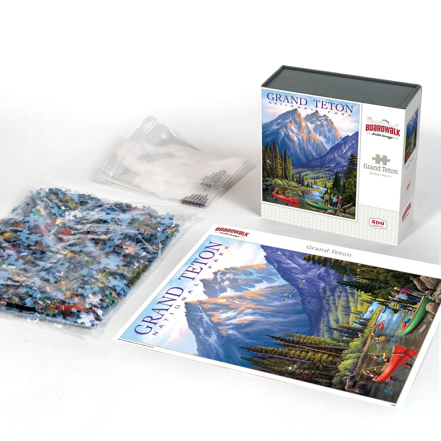 Boardwalk Grand Teton 500 Piece Jigsaw Puzzle Scenic Nature Wyoming Puzzles with Premium Box, Gift for Adults and Family 16"x20"