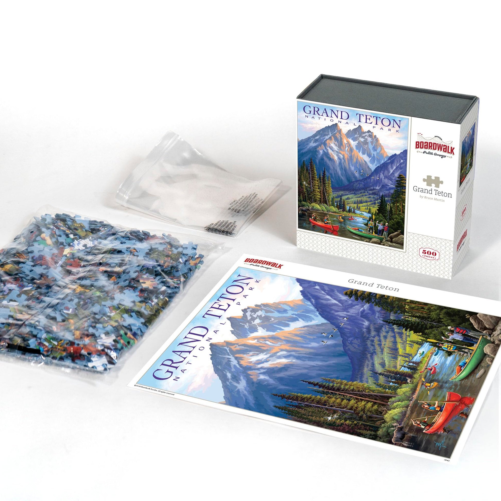 Boardwalk Grand Teton 500 Piece Jigsaw Puzzle Scenic Nature Wyoming Puzzles with Premium Box, Gift for Adults and Family 16"x20"