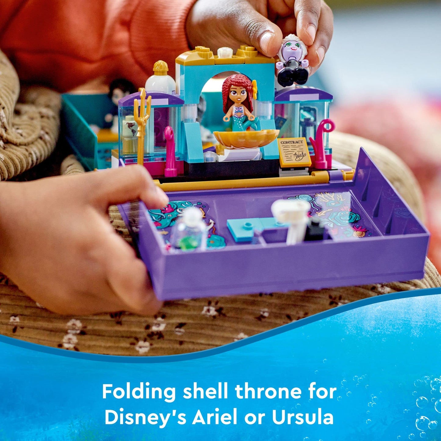 LEGO Disney The Little Mermaid Story Book 43213 Fun Playset with Ariel, Prince Eric, and Ursula Micro-Doll, Disney Princess Toy, Birthday Present