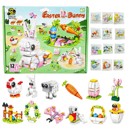 Sakiway 12 pcs Easter Egg Fillers Building Kits,Easter Bricks Toy Gift Easter Egg Fillers, Teen Easter Basket Stuffers for Boys Girls, Prefilled