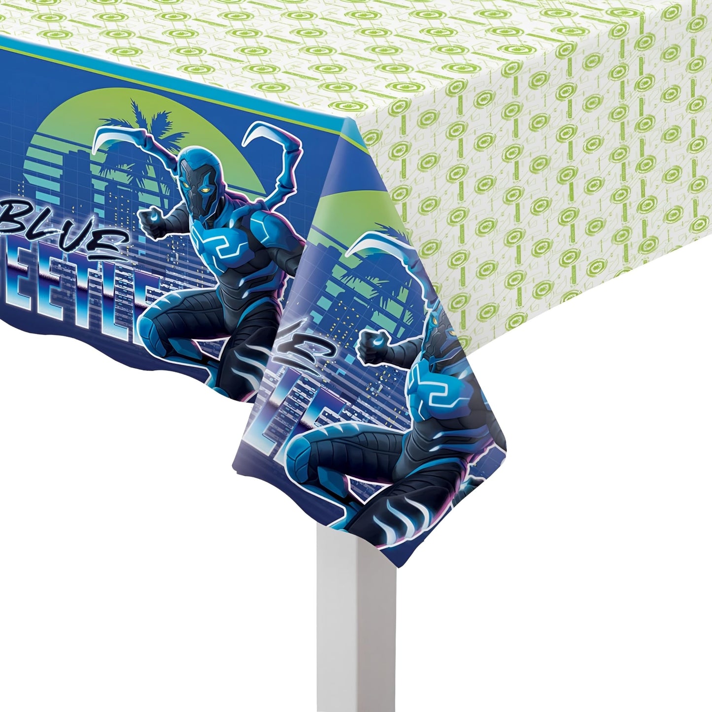 Adorable Multicolor Plastic Blue Beetle Table Cover - 54" x 96" (1 Pc.) - Fun & Unique Designs, Durable & Disposable - Perfect for Kids Parties