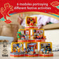 LEGO Lunar New Year Traditions 80108 Building Kit; Gift Toy for Kids Aged 8 and Up; Building Set Featuring 6 Festive Scenes and 12 Minifigures