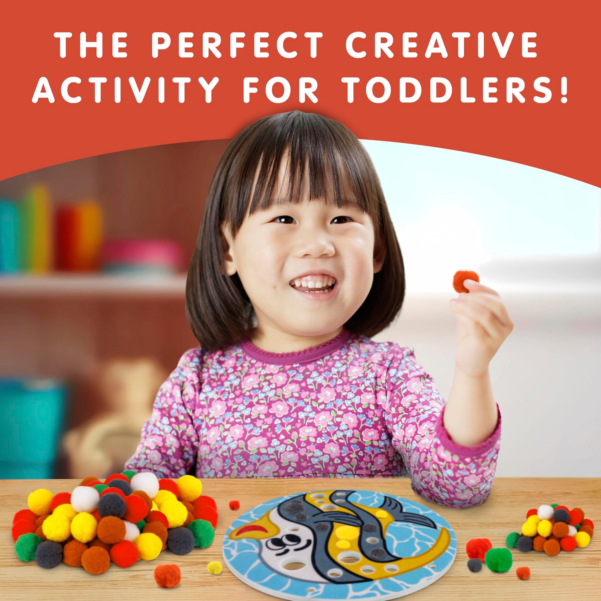 National Geographic Kids Pom Poms Arts and Crafts Kit - Pom Pom Animals Toddler Craft Kit, Preschool Art, Toddler Crafts Ages 3-5, Crafts for Toddlers