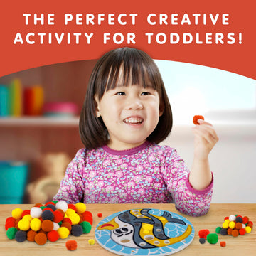 National Geographic Kids Pom Poms Arts and Crafts Kit - Pom Pom Animals Toddler Craft Kit, Preschool Art, Toddler Crafts Ages 3-5, Crafts for Toddlers