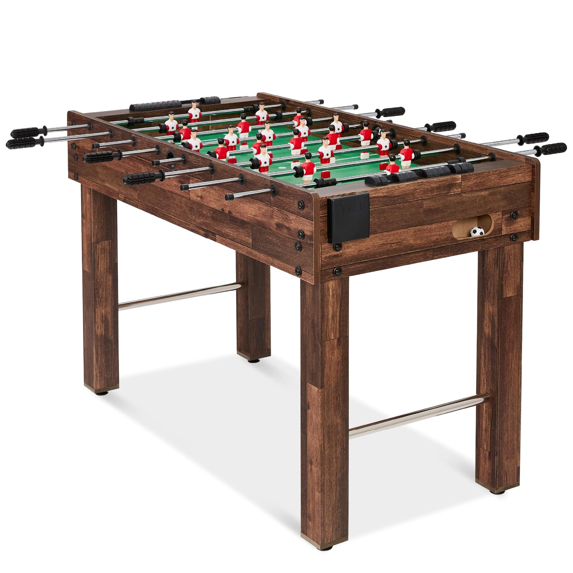 Best Choice Products 48in Foosball Table for Kids and Adults, Game Room Arcade Soccer Game Table w/ 2 Balls, 2 Cup Holders, Ergonomic Handles, Chrome