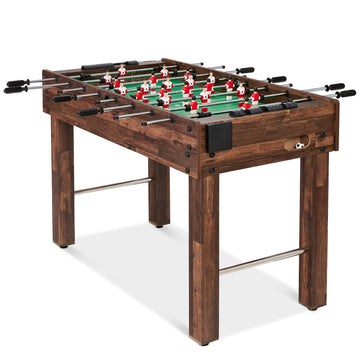 Best Choice Products 48in Foosball Table for Kids and Adults, Game Room Arcade Soccer Game Table w/ 2 Balls, 2 Cup Holders, Ergonomic Handles, Chrome