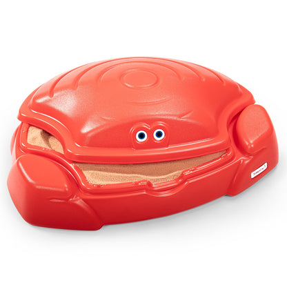 Simplay3 Coastal Crab Fully Assembled Sandbox for Kids, Toddler Outdoor Sand Box with Lid for Playground, Backyard, Ages 1.5 to 5 Years, Made in USA