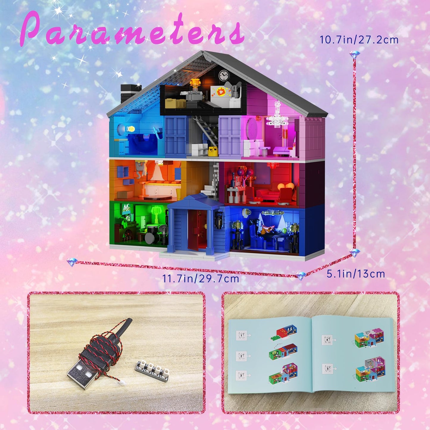 Star House Building Set, Star House Toy Model Compatible with Lego, Valentine's Day and Birthday Gifts for Girls Fans Adults Girlfriend Wife (1426