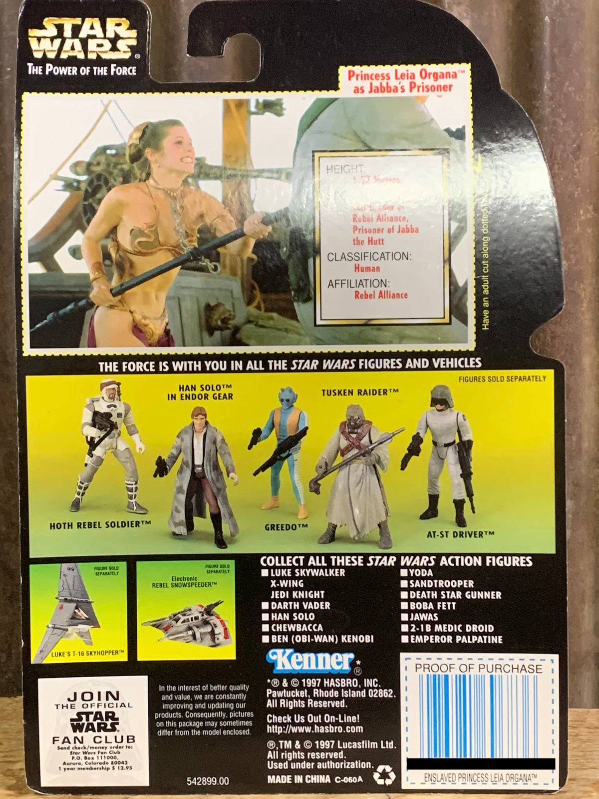 Star Wars the Power of the Force - Princess Leia Organa as Jabba's Prisoner Action Figure