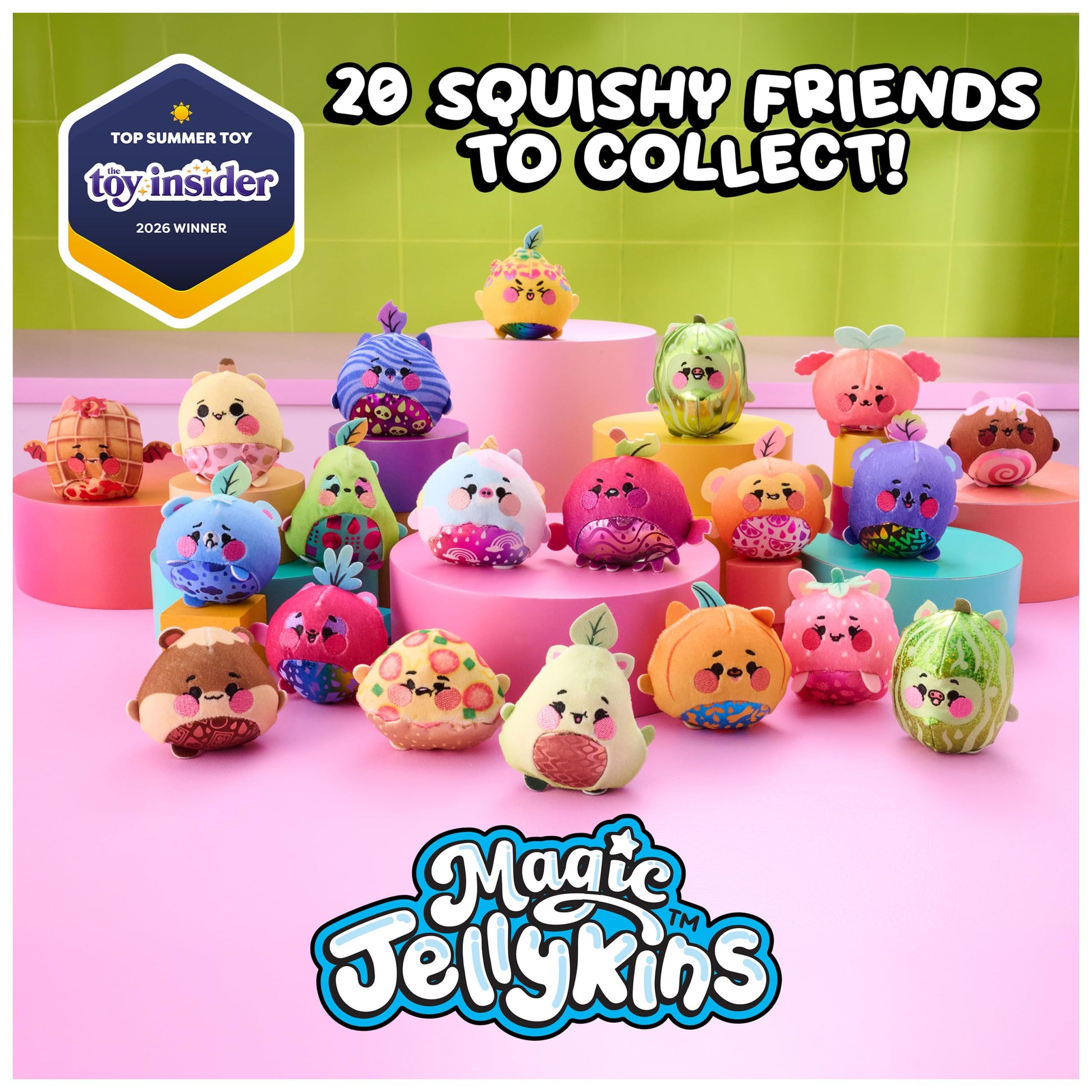 Magic Jellykins Surprise Plush Jar 2-Pack, Magical Transforming Water-Activated Toys, Series 1, Mystery Box Plushies for Ages 5 and Up, Multicolor, 3”