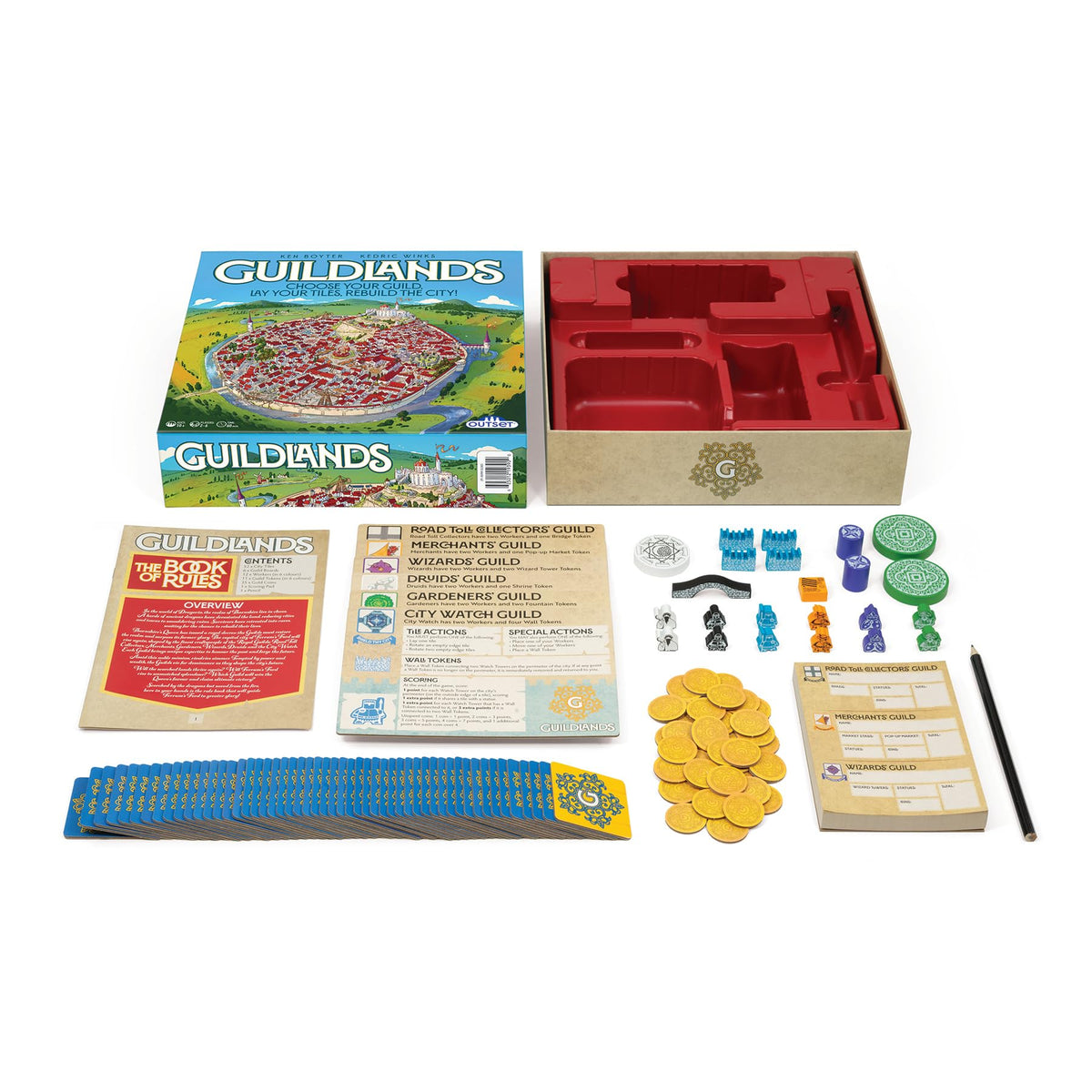 Guildlands - Choose Your Guild, Lay Your Tiles, Rebuild the City! - for 2 to 6 Players Ages 10 and up