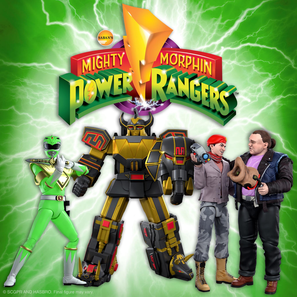 Super7 ULTIMATES! Mighty Morphin Power Rangers Green Ranger (Glow) - 7" Power Rangers Action Figure with Accessories Classic TV Show Collectibles and