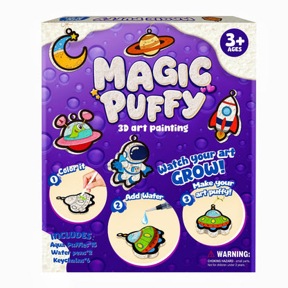 Artnedu 3D Art Kit-Magic Puffy,Kids Crafts,Astronauts & Space Theme,DIY Color & Inflate Activity, Creative Gift for Girls & Boys Ages 4, 5, 6, 7, 8