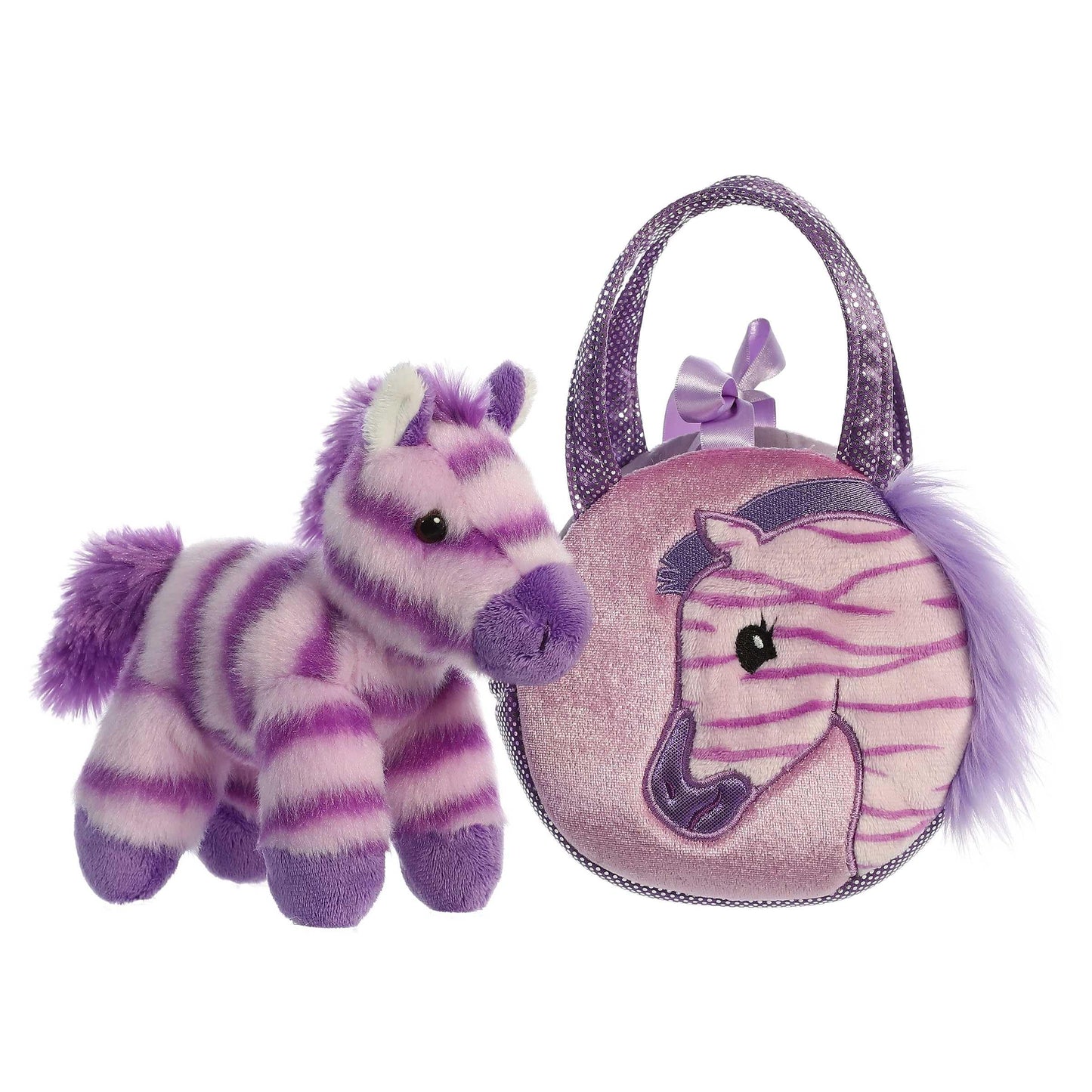 Aurora® Fashionable Fancy Pals™ Jungle Bundles Zebra Stuffed Animal - Plush with Stylish Purse for Dress Up Fun - Perfect for Kids 3+ Years, Costumes