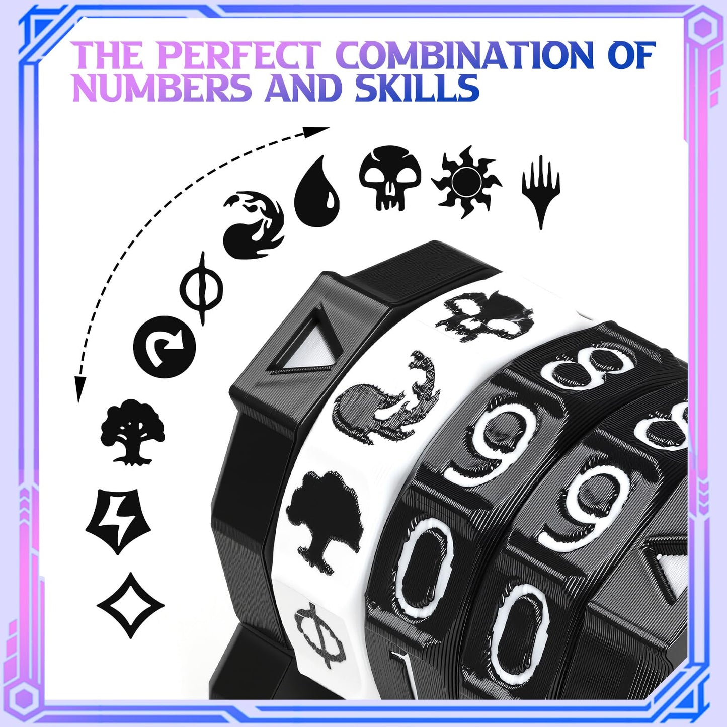 MTG Life Counter Wheel Health Tracker Gradient Game Counter for Board Game Compatible Table top Games with Magic Card Game Accessories CCG Creature