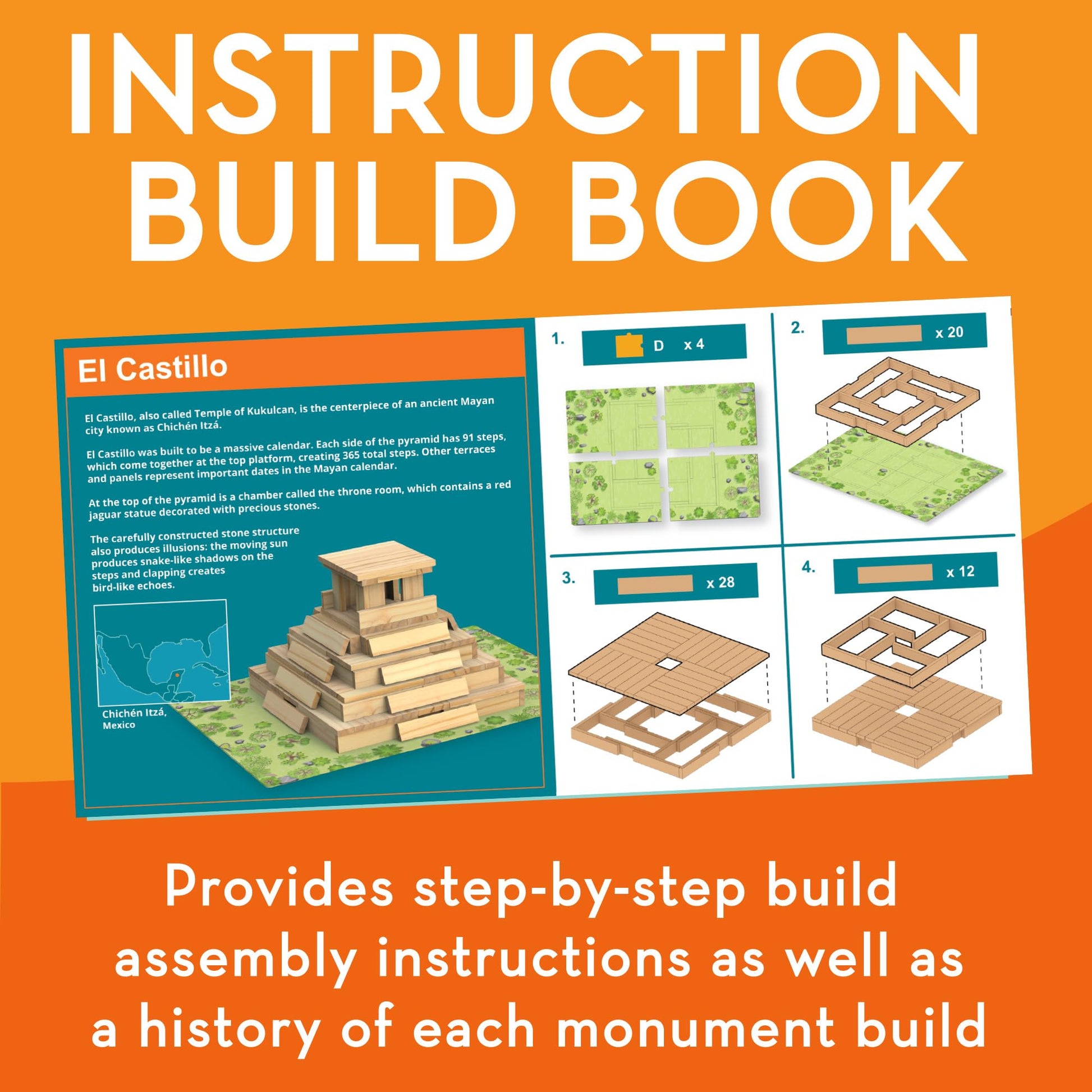 MindWare KEVA Models Monuments - 154 Wooden Building Planks & Step-by-Step Instructions to Build Iconic World Landmarks