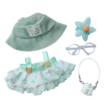 Doll Clothes Designer Outfit Accessories for 17cm Dolls, Cute Macaron Clothing, Summer Dress (No Doll) (Green)