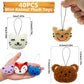 XIPEGPA 40 PCS Mini Animal Plush Toys Set Cute Small Animal Stuffed Toy Keychain for Party Favors Keychain Ornament for Goody Bag Easter Egg Stuffers