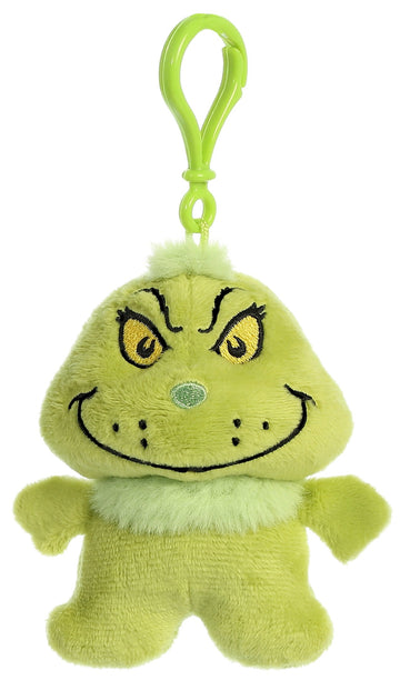 Aurora® Whimsical Dr. Seuss™ Grinch Keychain Stuffed Animal - Magical Storytelling - Literary Inspiration - Green 4 Inches