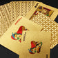 INTEGEAR 2 Decks of Playing Cards, Gold 3D Embossed Patterned Poker Cards Plastic PET Waterproof Playing Cards Luxury Magic Trick Game Tool Gift