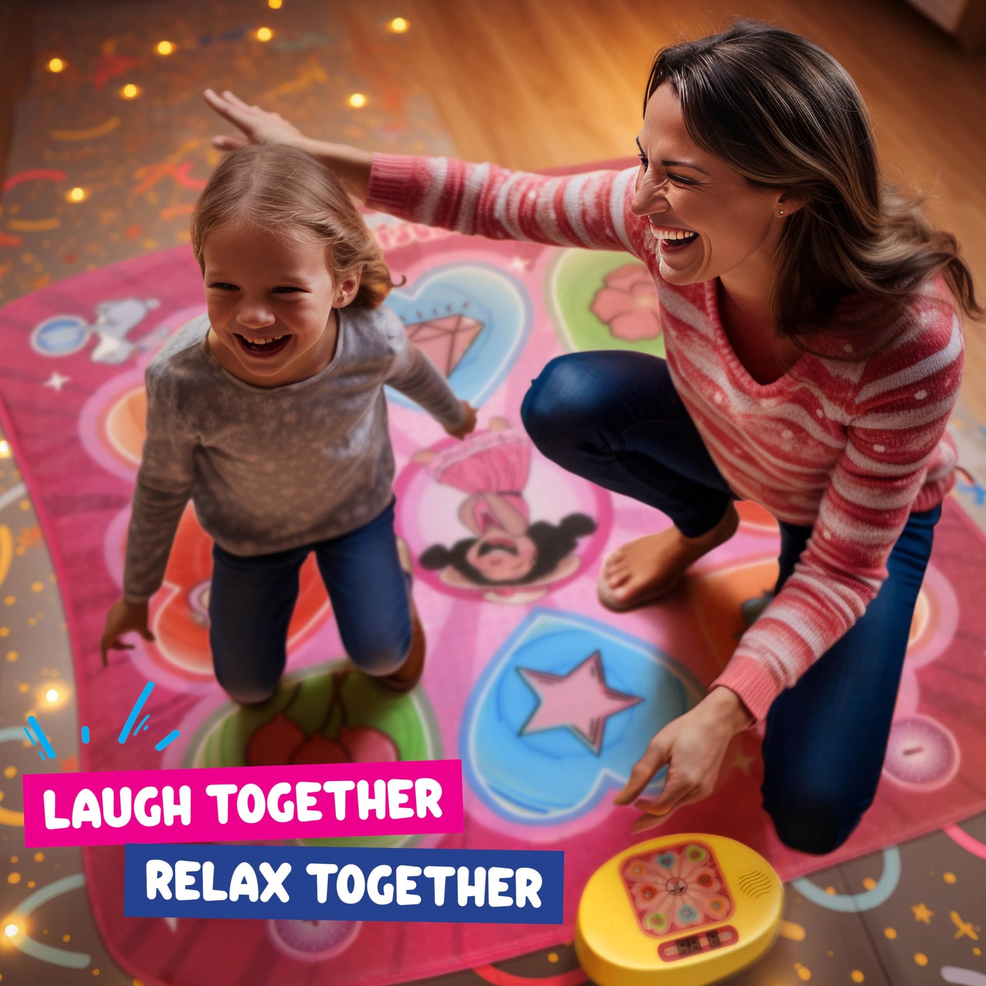 Play22 Dance Mat for Kids - Best Birthday Gifts for Girls & Boys Electronic Dance Game Toy for Kids, Adjustable Volume, 5 Levels - Dance Pad with LED