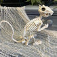 Crazy Bonez Skeleton Squirrel - 7" Halloween Skeleton Animal Decoration with Bendable Tail, Durable All-Weather Plastic, Realistic Bone Detail
